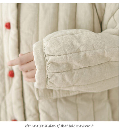 Cotton And Linen Women's Quilted Jacket 2024 New Autumn And Winter Retro Chinese Style Short Thick Casual Padded Coat Top K2675