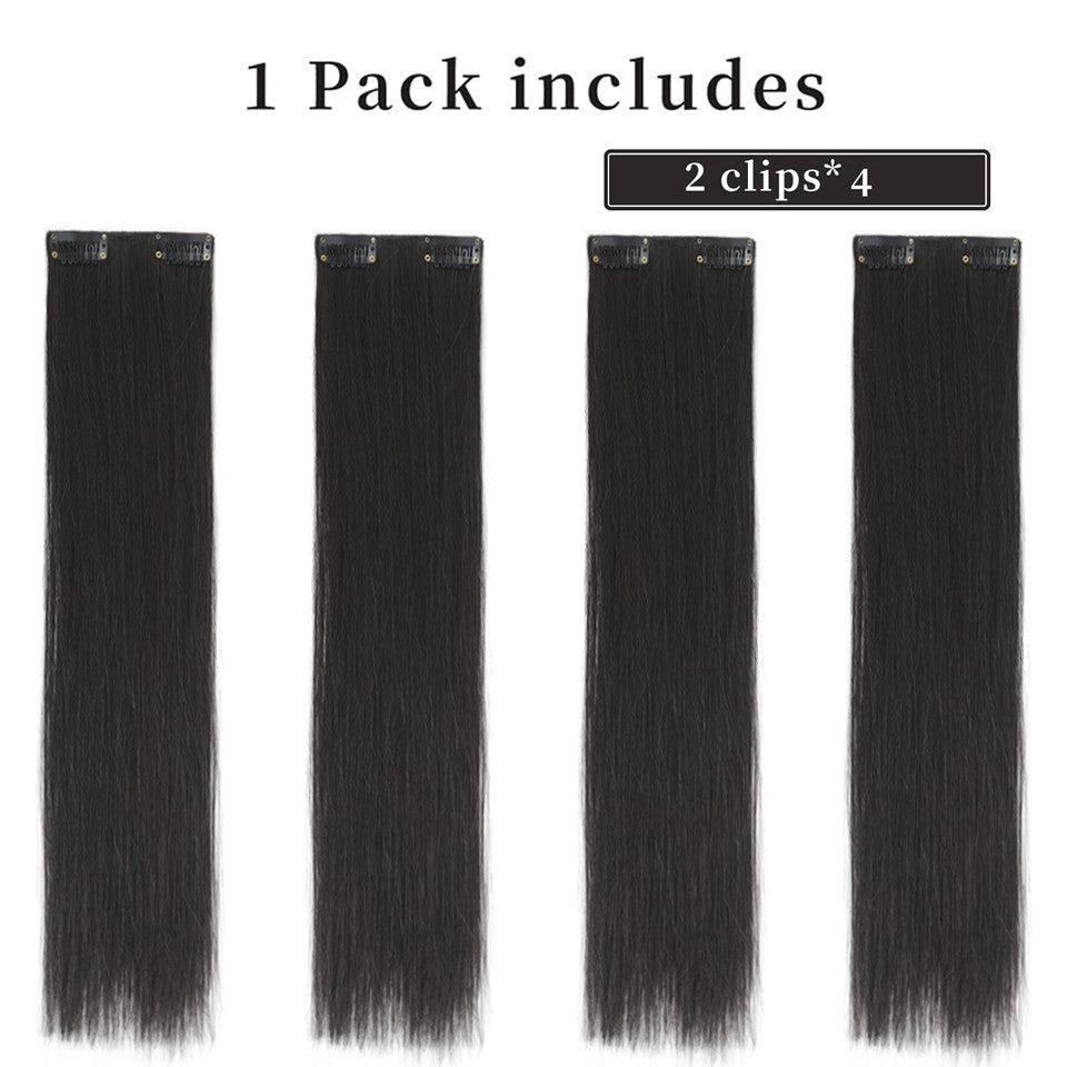 LUPU Aplique de Cabelo de Fibra Sintética, Fácil de Usar, Resistente ao Calor, 40/50/60 cm, Conjunto de 4 Peças, Versátil para Todos os Usuários