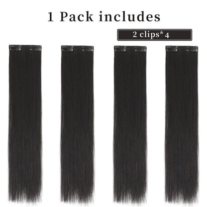 LUPU Aplique de Cabelo de Fibra Sintética, Fácil de Usar, Resistente ao Calor, 40/50/60 cm, Conjunto de 4 Peças, Versátil para Todos os Usuários