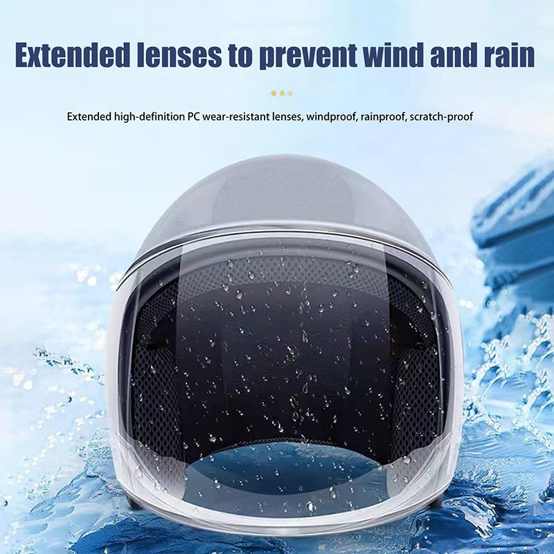Unisex Comfortable & Ventilated Electric Riding Lens Helmet for Four Seasons, Adjustable Safety Motorcycle Helmet - 1 Piece