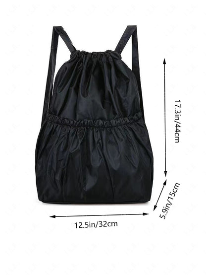 Men's and Women's Dual Shoulder Backpacks - Large Capacity Drawstring Fastened Shoulder Bags for Outdoor Leisure Use