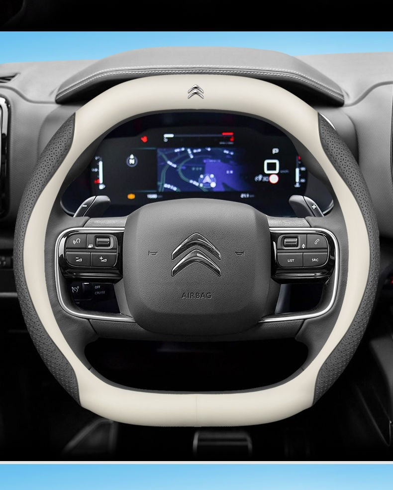 Capa de Volante de Couro para Carro Citroen C1 C2 C3 C4 C5 C6 C4L VTS Berlingo Picasso Aircross Sega Ely See C3-XR Acessórios