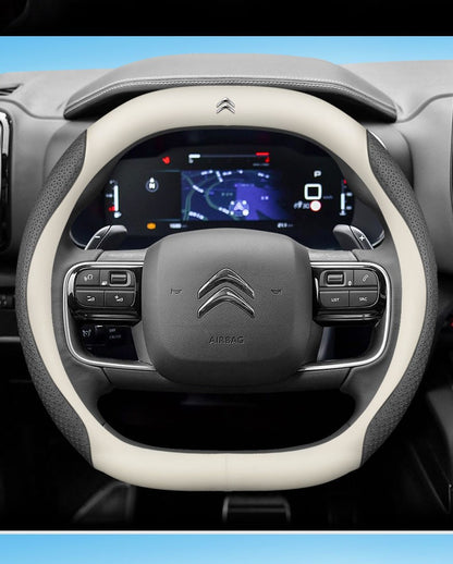 Capa de Volante de Couro para Carro Citroen C1 C2 C3 C4 C5 C6 C4L VTS Berlingo Picasso Aircross Sega Ely See C3-XR Acessórios