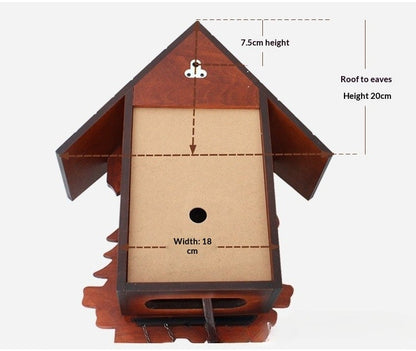 Wall Clock Hand Carved Solid Wood Cuckoo Musical Pendulum Silent Kids Room Home Decor Living Room Bedroom Clock Modern Design