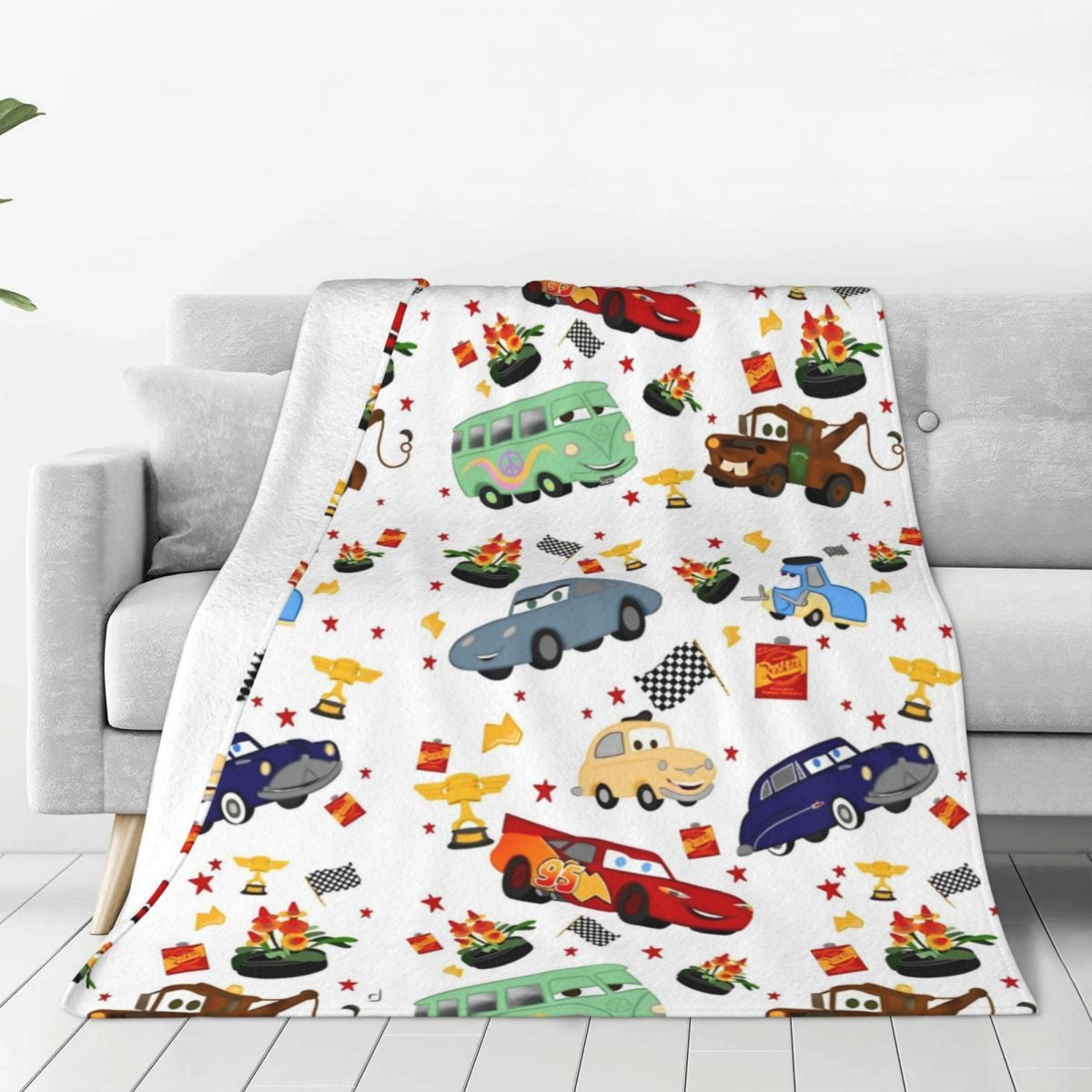 Cars Lightning McQueen 95 Flannel Blanket Life Is A Highway Super Warm Throw Blanket for Couch Bed Picnic Bedspread Sofa Bed
