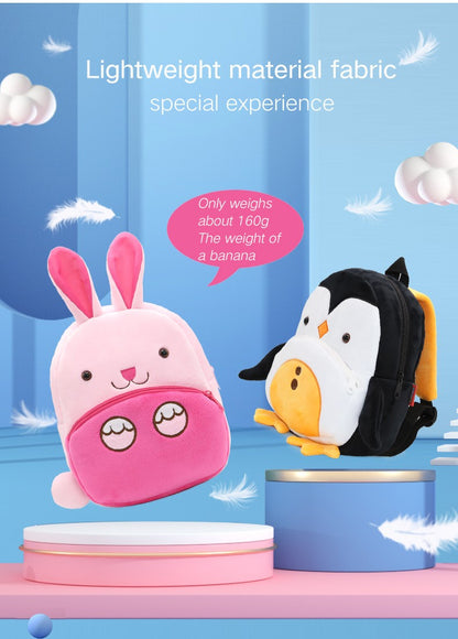 Mochila de pelúcia fofa de desenho animado, mochila de animal, mochila escolar para meninos e meninas, bolsa de lazer para passeio