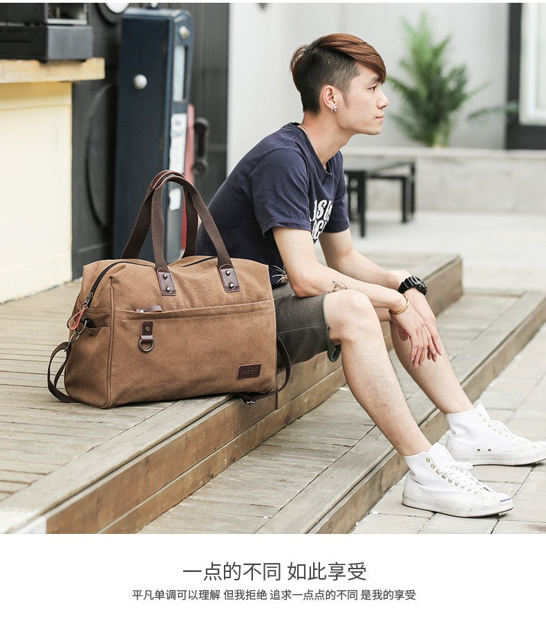 Bolsa Masculina de Lona, Bolsas Casuais de Negócios para Notebook de 15.6 polegadas, Mochila de Viagem de Ombro Fashion e de Alta Qualidade