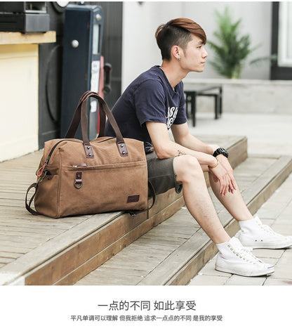 Bolsa Masculina de Lona, Bolsas Casuais de Negócios para Notebook de 15.6 polegadas, Mochila de Viagem de Ombro Fashion e de Alta Qualidade