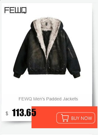 FEWQ Niche Design Men's PU Leather Coats Stand Collar Solid Color Zipper Metal Design Shoulder Pads Male Short Jacket 24K5931