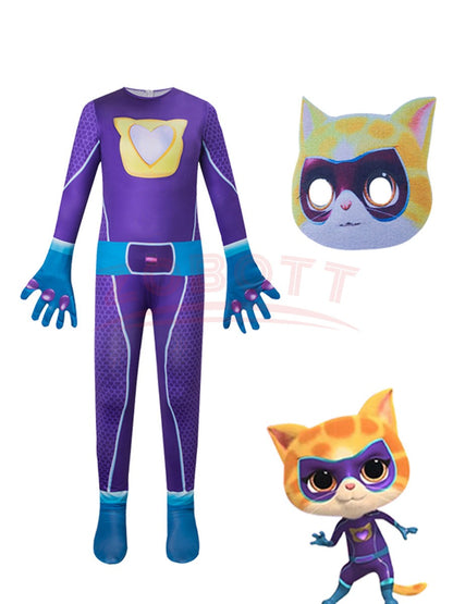 Halloween SuperKitties jumpsuit tight fitting costume stage performance costume Super Cat Jumpsuit Super Kitties Cosplay Costume
