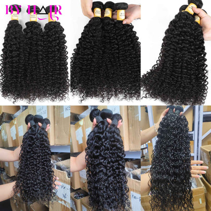 Cabelo Humano Ondulado 12A, Tecer Cacheado Brasileiro Molhado e Ondulado, Cabelo Remy Preto Natural, Extensões de Cabelo 100% Humano