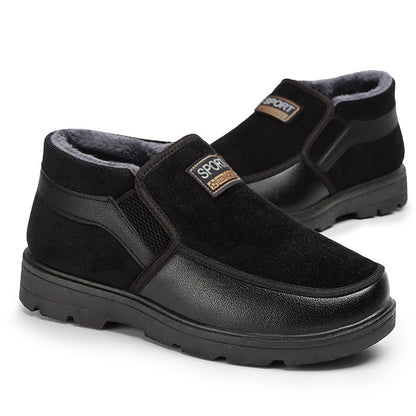 Men's winter new boots,men's plush thick elderly shoes,cold resistant and warm men's boots, thick soled comfortable cotton boots