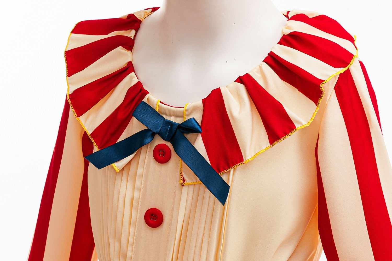 Carnival Disguise Joker Cosplay Costume Red Striped Jumpsuits Clown Halloween Party Stage Performance Dress Up