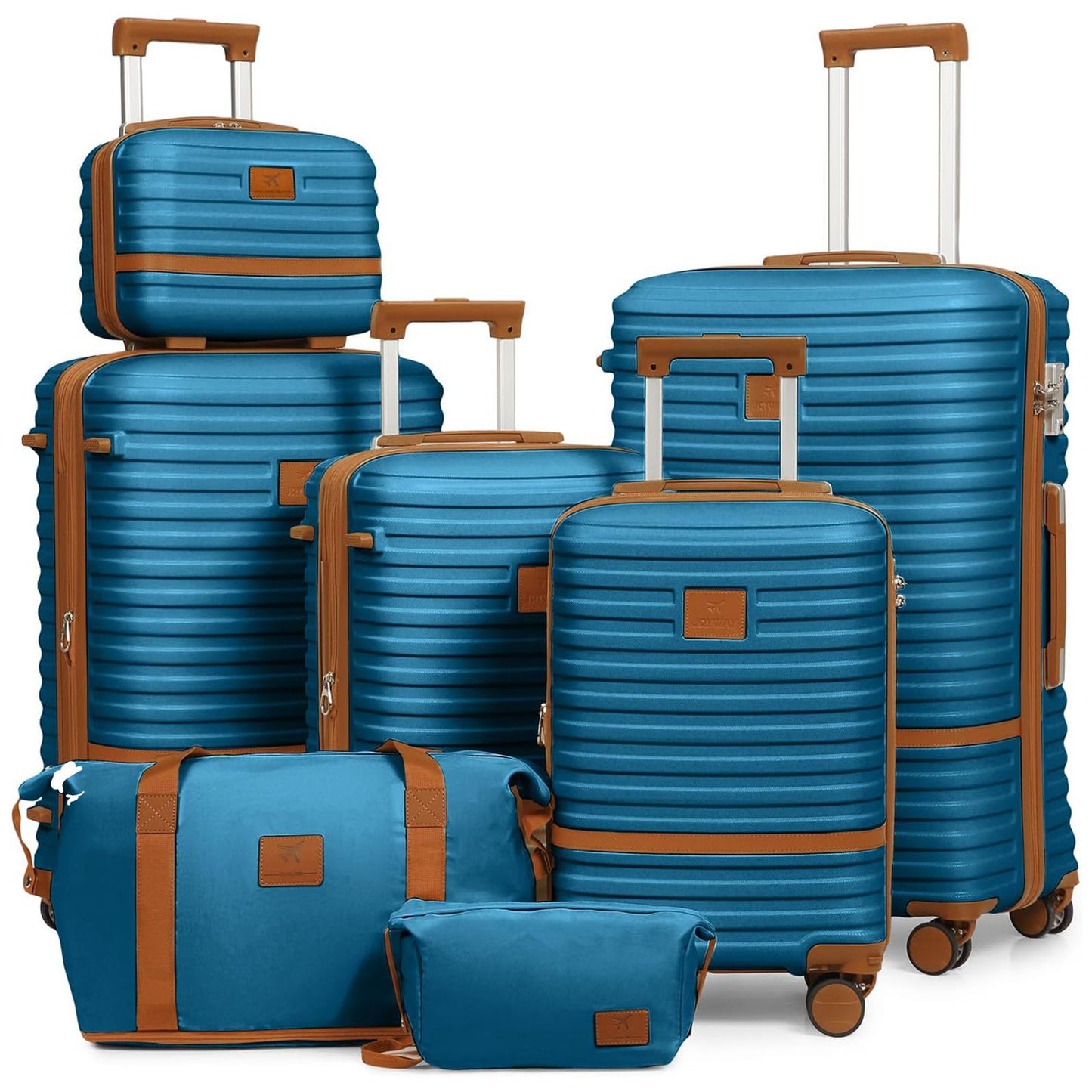 Joyway Luggage Set 6 Piece Suitcase Sets with Spinner Wheel,Hardside Expandable Travel Laggage with TSA Lock (18/20/24/28 White