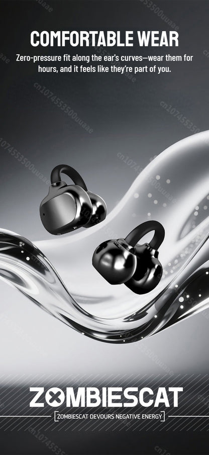 Zombiescat B15 OWS Ear Clip Headphone 360° Immersive Stereo Bluetooth 5.4 Wireless Earphones ENC Clear Call TWS Wireless Earbuds