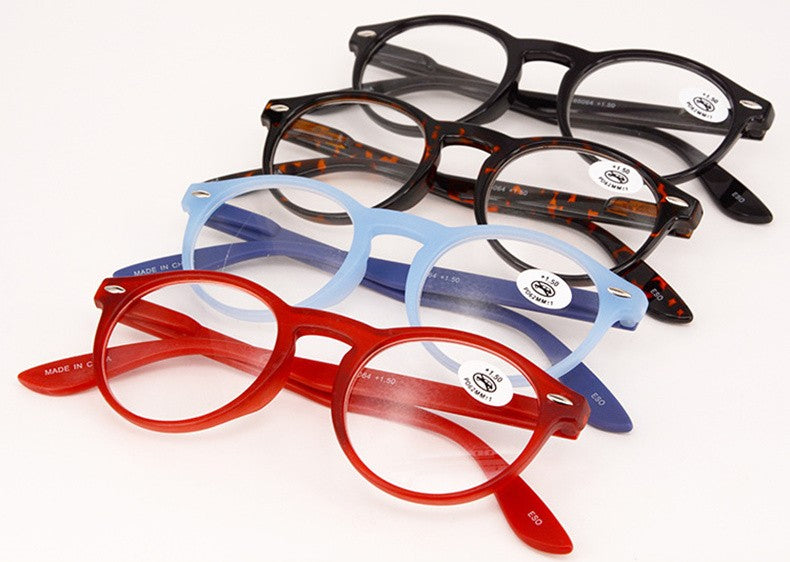 Óculos de Leitura Unissex Ultraleves com Estampa de Leopardo Vermelho e Armação Redonda para Leitura Moda Feminina Vintage Óculos Transparentes