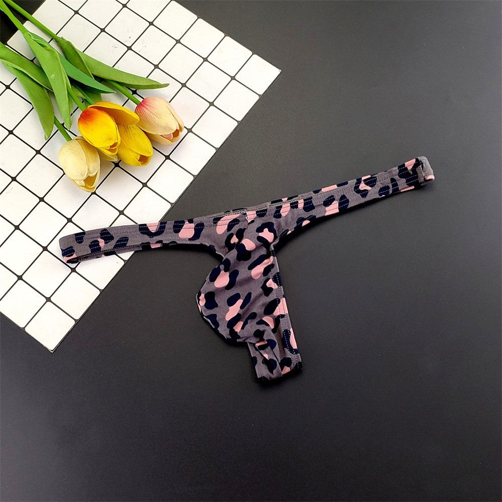 Sexy Leopard/Snake Printed Big U Convex Thong Men's Bugle Pouch Underwear Male Plus Size G Strings Tanga Hombre