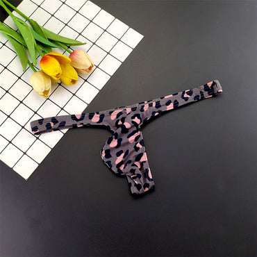 Sexy Leopard/Snake Printed Big U Convex Thong Men's Bugle Pouch Underwear Male Plus Size G Strings Tanga Hombre