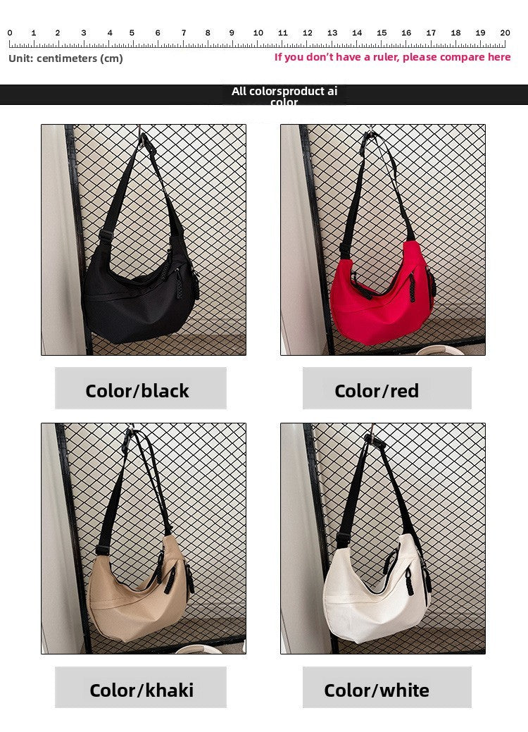 New Crossbody Bag Large Capacity Casual Shoulder Bag Versatile Nylon Dumpling Bag for Women Autumn Winter Fashion