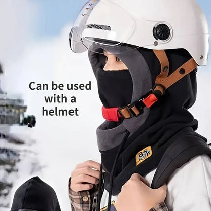 Gorro de Inverno Quente com Máscara e Aquecedor de Pescoço 3 em 1 Balaclava à Prova de Vento para Homens e Mulheres Gorro Máscara Proteção Contra o Frio para Ciclismo