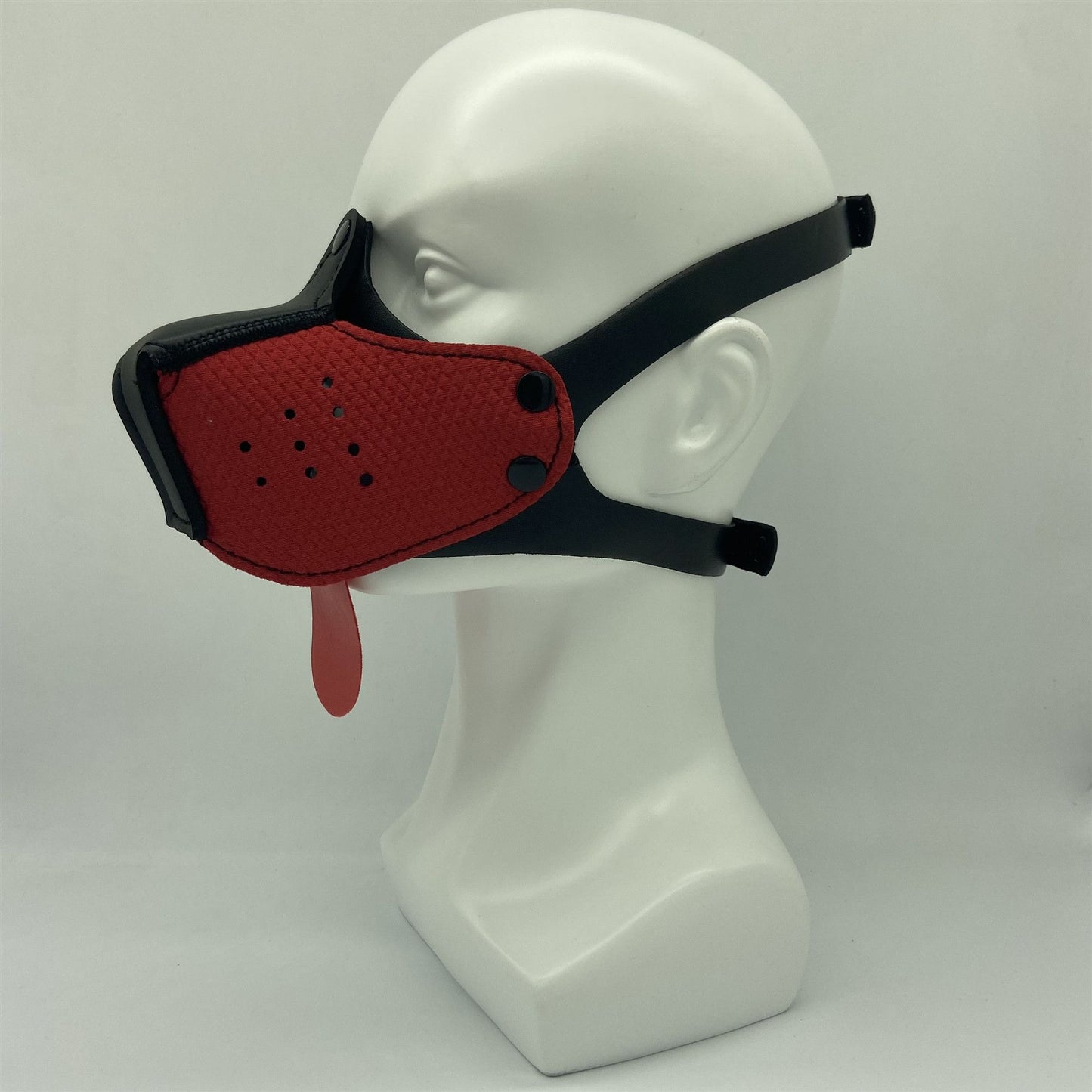 Role Play Costumes of Unisex Women Mens Cosplay Half Face Fetish Mask with Open Mouth and Nose Headgear Party Accessories