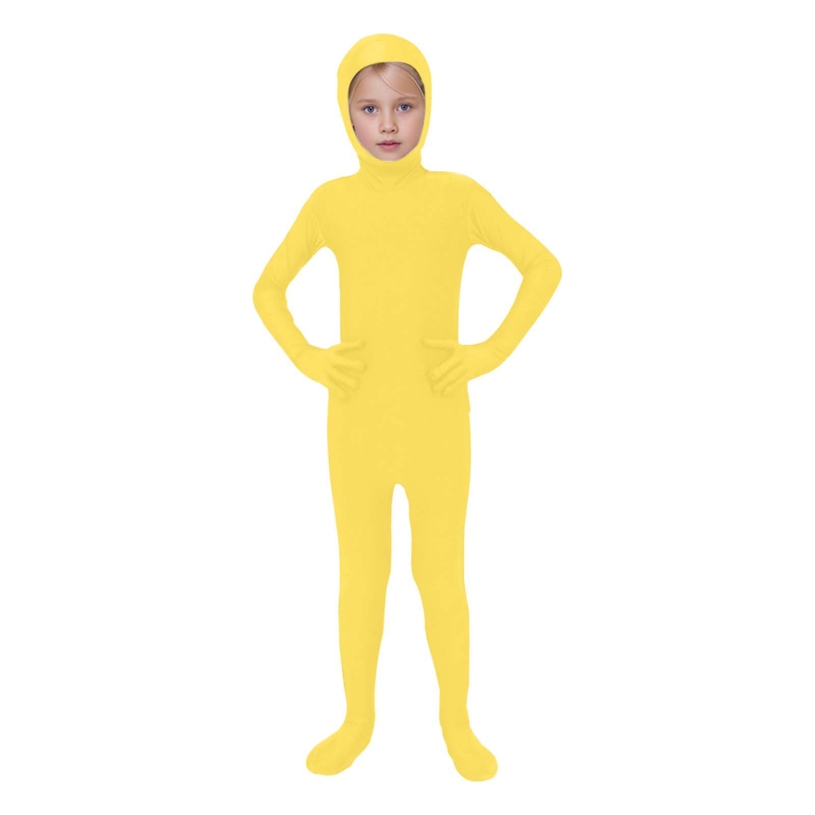 Kids Invisibility Jumpsuits Role Play Tights Full Body Suit Solid One-Piece Jumpsuit Halloween Costume Funny Romper Performance
