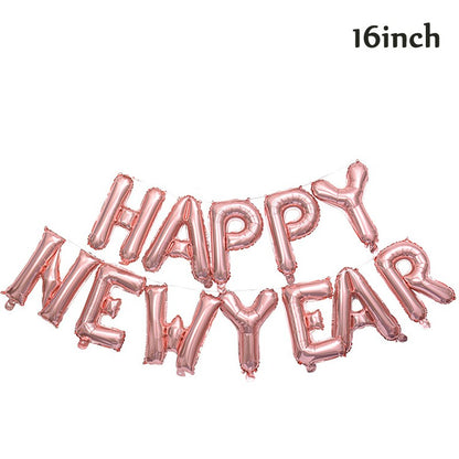 16 Inch 2027 Happy New Year Foil Balloons Christmas New Year Party Decoration Festival Party Supplies Photo Props Home Decor