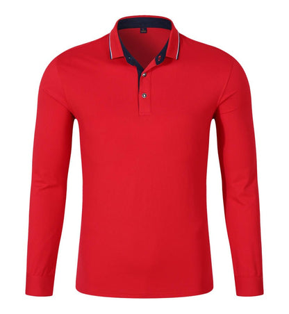 Cotton long sleeved T-shirt shirt polo shirt can print embroidered logo Spring and Autumn men's and women's work clothes