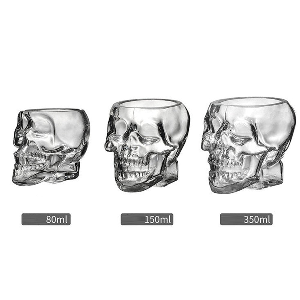 Caneca de Cerveja Rosto de Caveira 80/150/350 ML, Copos de Caveira, Copo para Coquetel, Copo de Vidro para Beber, Artigos de Vidro Engraçados para Entretenimento, Decoração de Halloween