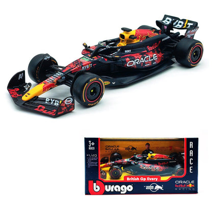 Novo em Estoque Bburago 1:43 Red Bull Rb20 Gp Britânico F1 Liga Miniatura Modelo Diecast Carro Blood Red Bull Brinquedos Presente Infantil