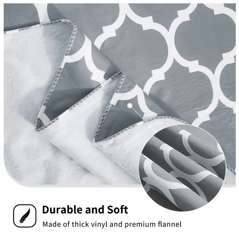 Kitinjoy Waterproof Tablecloth Moroccan Heat-Resistant Table Cloth 60inch Round PVC Wedding Kitchen Dining Desk Table Cover Coat