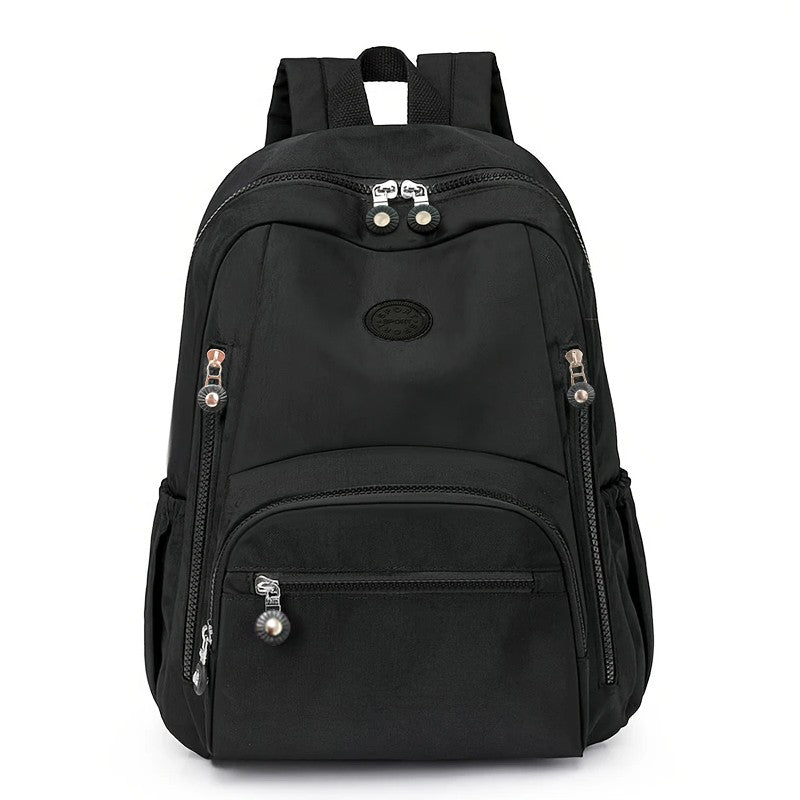 Mochila escolar de cor neutra para homens e mulheres, mochila de ombro duplo, mochila de viagem e para o dia a dia, mochila com design simples