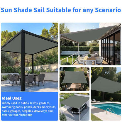 2x3/3x3/3x4/4x5M Sun Shade Sail Waterproof Outdoor Square Rectangle Garden Patio UV Block Party Canopy Pool Camp Awning Shelter