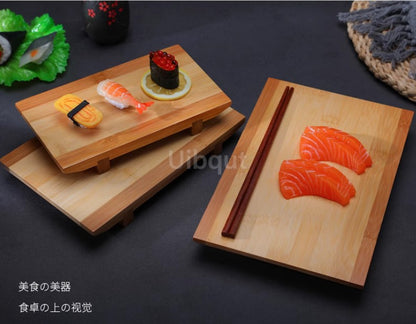 Bamboo Sushi Board boat plate Rectangular Platform Cooking Sashimi basin Japanese Korean Cuisine Tableware Serving Plate Tray