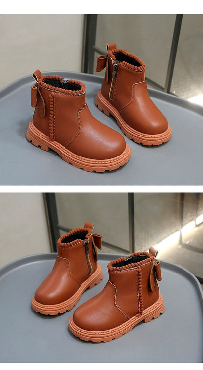 Autumn Winter Baby Kids Short Boots Super Warm Boys Girls Shoes Pu Leather Children Boots Fashion Toddler Boots Kids Snow Shoes
