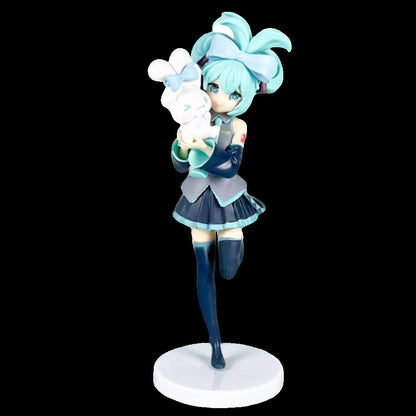 Anim Hatsune Miku Sitting Posture Figure Cat Ear Hatsune Model Desktop Decor Collectible Toy Gift for Fans Japanese Kawaii Otaku