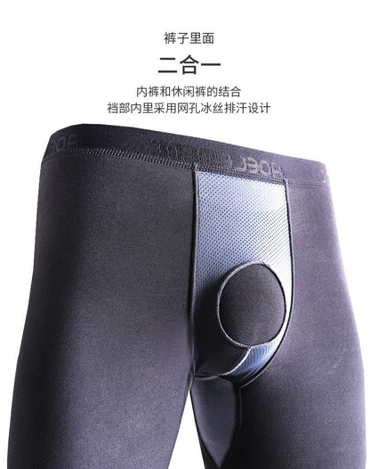 Men's Long Johns Ice Silk Mesh Perspiration Thermal Pants Slim-fit Honeycomb Breathable Leggings Mens Winter Thermal Underwear