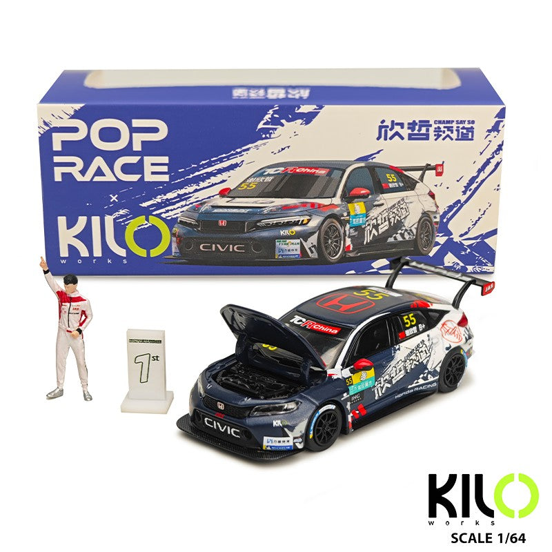 Novidade em Estoque Kilo Works 1:64 Honda Civic Type R Tcr 2025 Apa Xpo Exhibition Edição Limitada Modelos em Miniatura de Liga Fundida Brinquedos