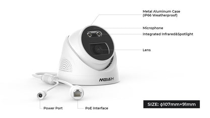 H.View 8Mp Poe Ip Camera Ai Face Detection 4K Cctv Security Camera Outdoor Dome Audio Video Surveillance Recorder xmeye app nvr