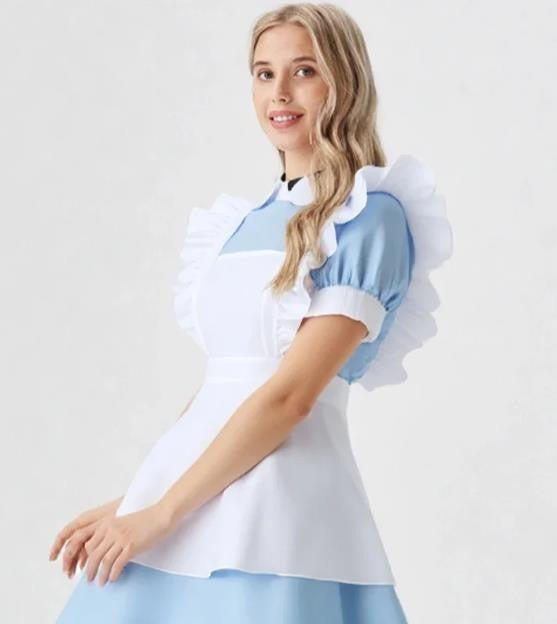 Cosplay Costume Lolita Dress Maid Apron Fantasia Carnival Halloween Costumes for Women Masquerade Party Alice In Wonderland