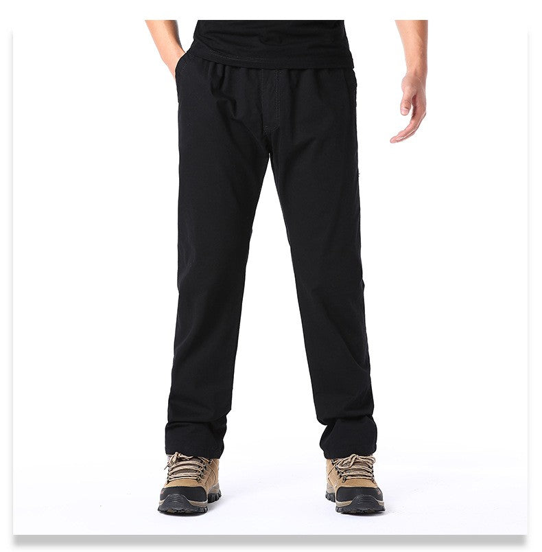 Calças Casuais Masculinas, Calça Cargo de Algodão para Primavera e Outono, Calça Esportiva Grande Plus Size, Calça Reta Solta Masculina com Cintura Elástica