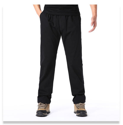 Calças Casuais Masculinas, Calça Cargo de Algodão para Primavera e Outono, Calça Esportiva Grande Plus Size, Calça Reta Solta Masculina com Cintura Elástica