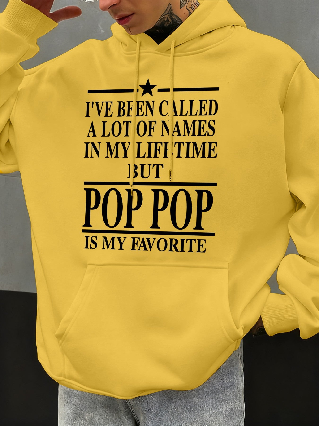 I Like The Word Pop Pop Printed Mens Hoodie Oversize All-Match Hoody Autumn Fleece Tops Casual Clothing Pocket Soft Streetwear