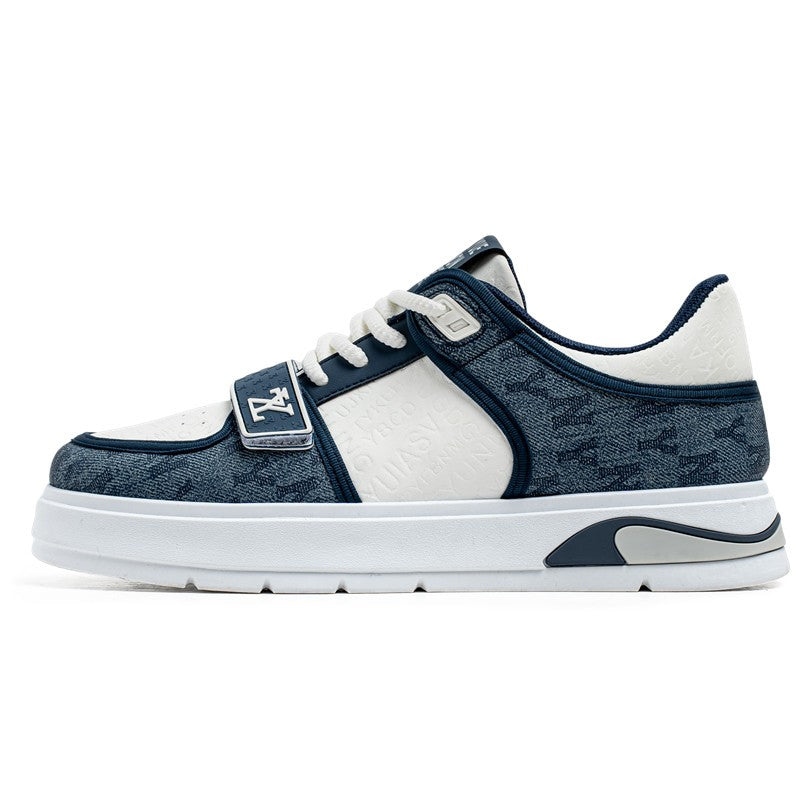 Tênis Masculino Azul da Moda 2025 Calçados Streetwear Hip Hop Tênis Casual Primavera Skate Tênis de Grife de Luxo Masculino