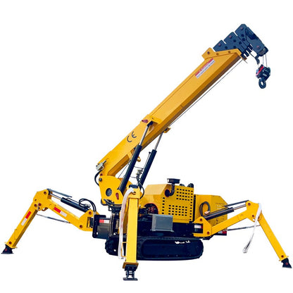 CE EPA Engine 3 Ton Spider Crane Full Hydraulic Telescopic Boom Mini Crawler Mobile 360° Rotating Spider Crane