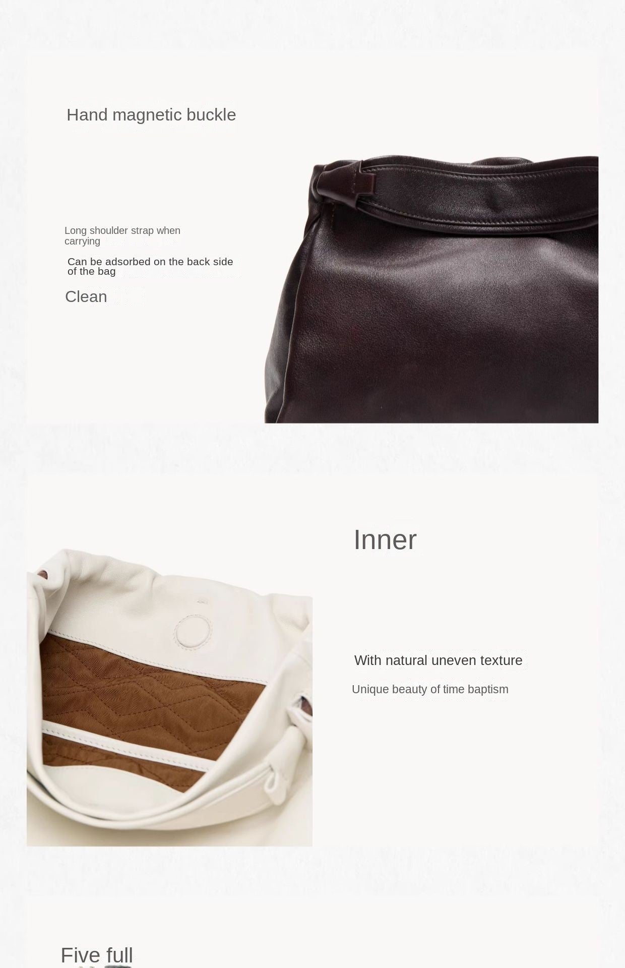 Songmont Genuine Leather Mini Bucket Bag Adjustable Drawstring Multi Straps White Black Blue Casual Chic Crossbody Bag Oversized