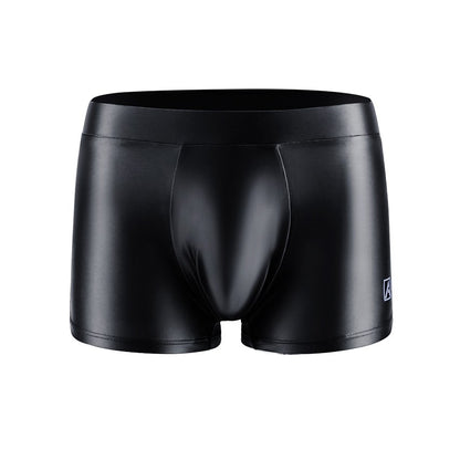 AMORESY Men's Satin Glossy Boxer Shorts Breathable High Elastic Sports Thin Soft Brief Swimming Fitness Solid Leggings Underwear