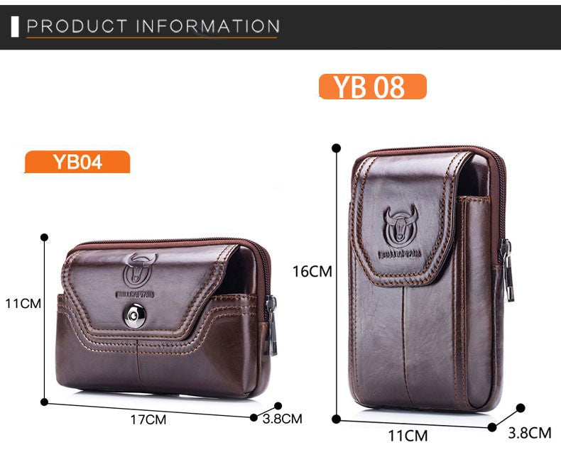 BULLCAPTAIN  MEN'S Leather BELT WAIST Bag Military Fanny PACK Molle Small Money Phone WAIST PACK Bum Pouch PURSE