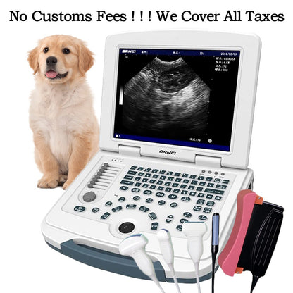 Máquina de Ultrassom Veterinário Portátil com Sondas (B, BB, 4B, B+M, M) para Hospital Veterinário, Casa, Fazenda