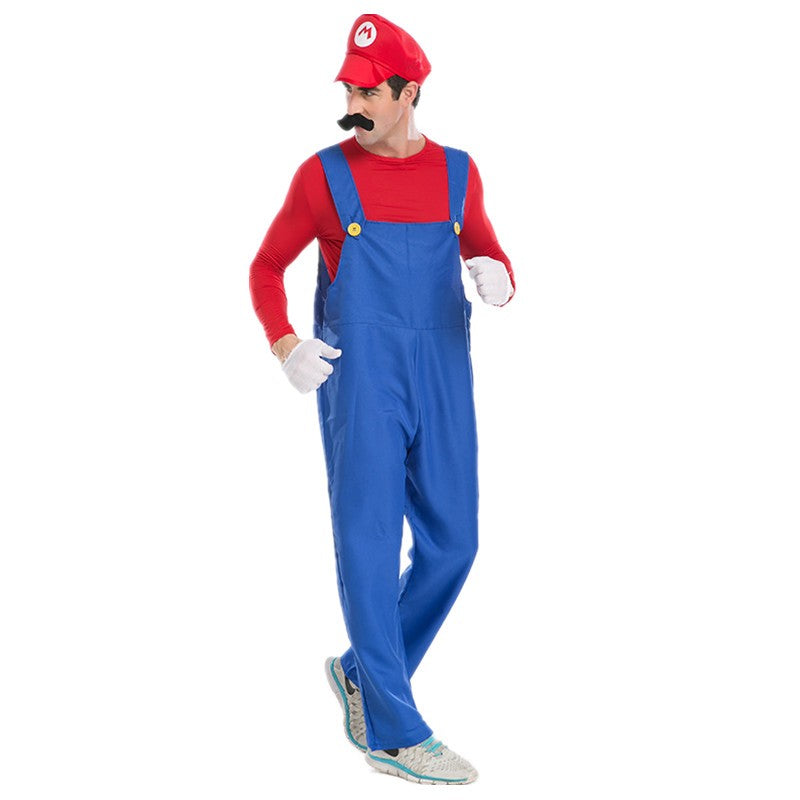 Halloween Carnival adult Men Funy Super game Cosplay Costume Luigi Bros Plumber Christmas Fancy Dress